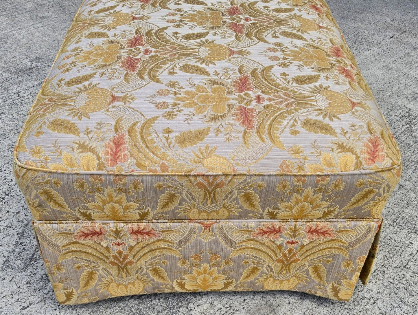 Sherrill Damask Jacquard Tapestry Cotton Rolling Ottoman