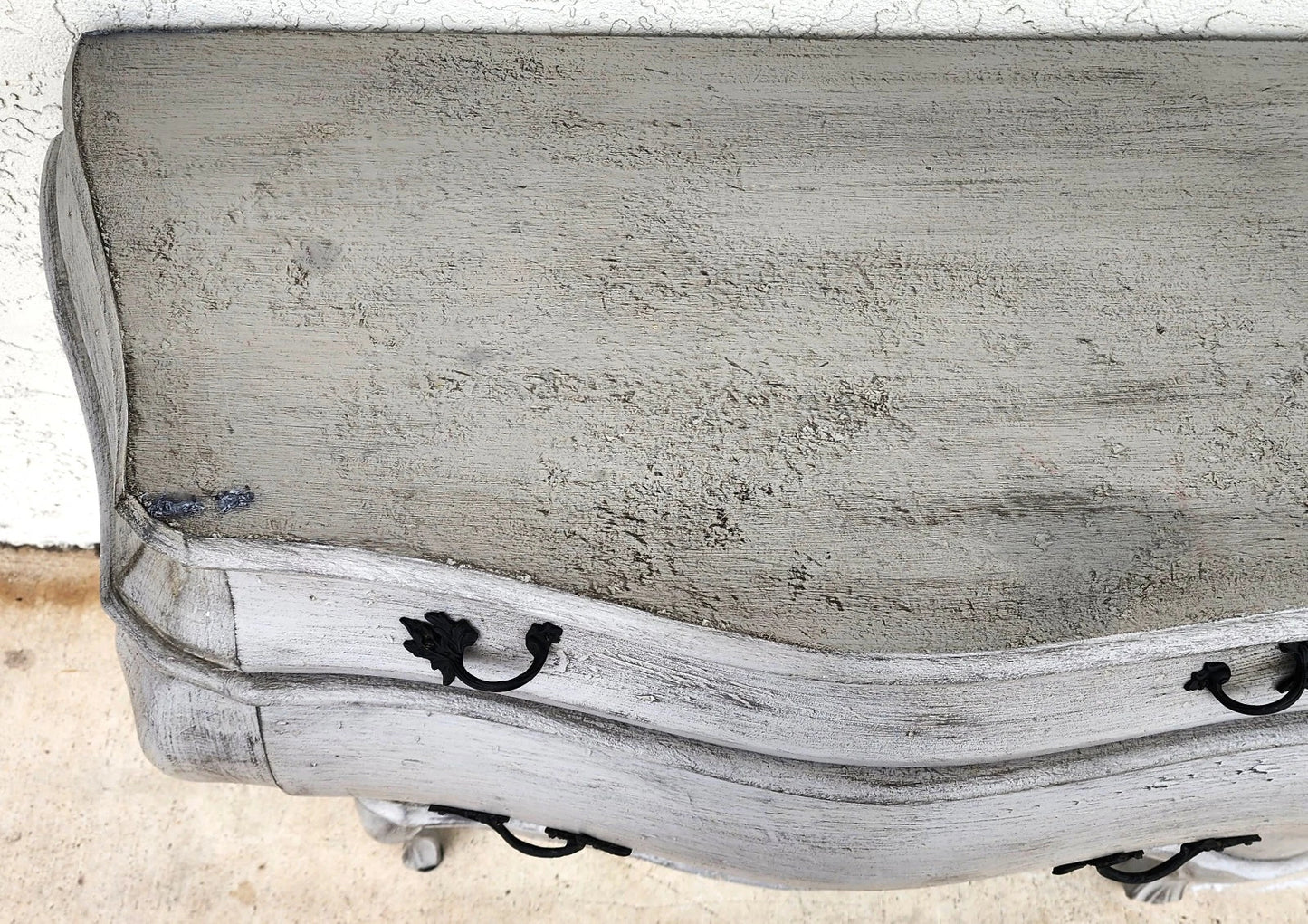 Antique French Serpentine Dresser Distressed