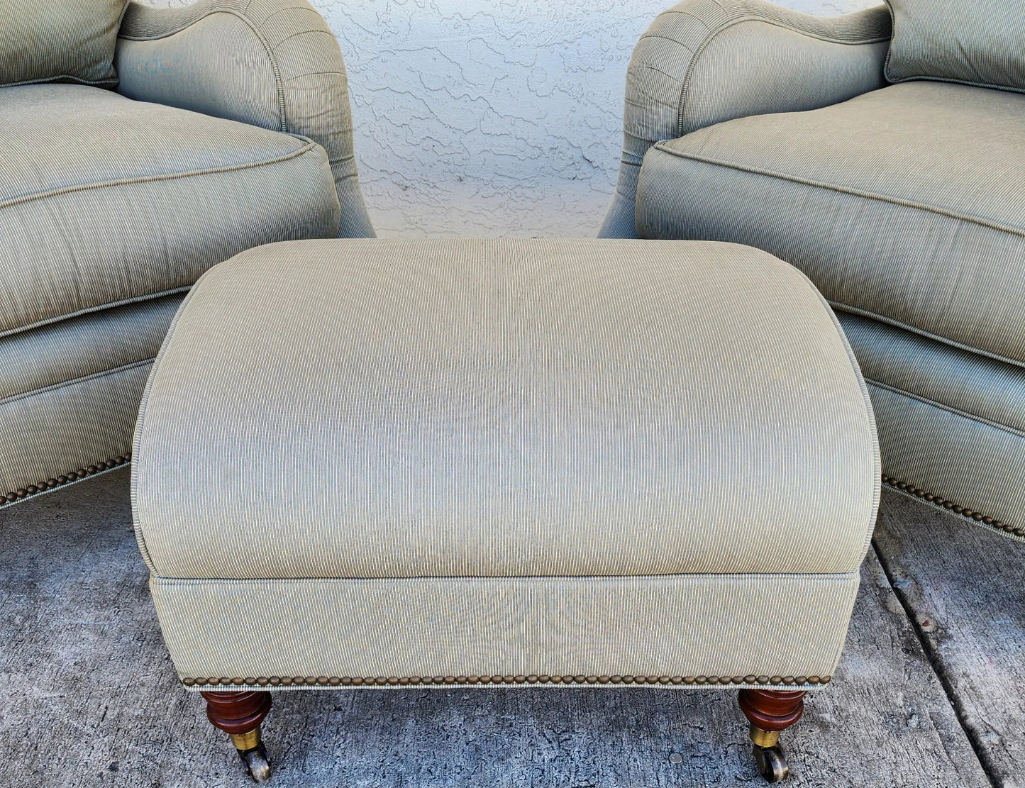 Vanguard Craftwork English Club Chairs & Ottoman