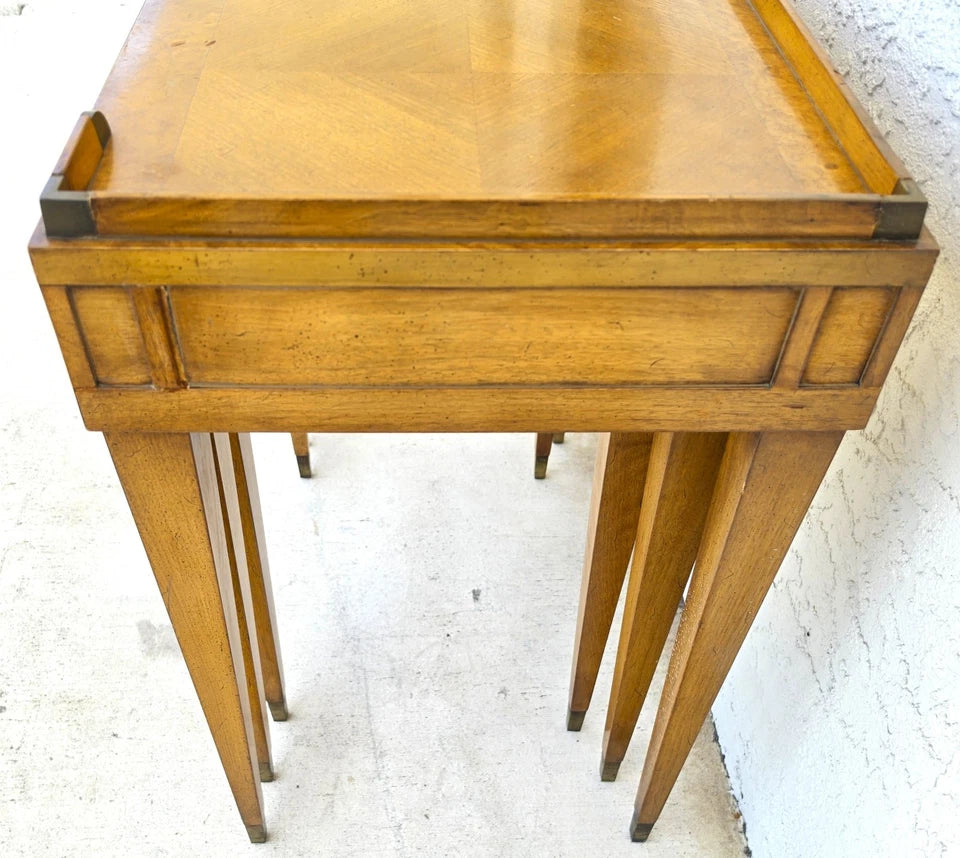 1960s Mid Century Modern Walnut Nesting Tables From Heirloom Weiman Collection