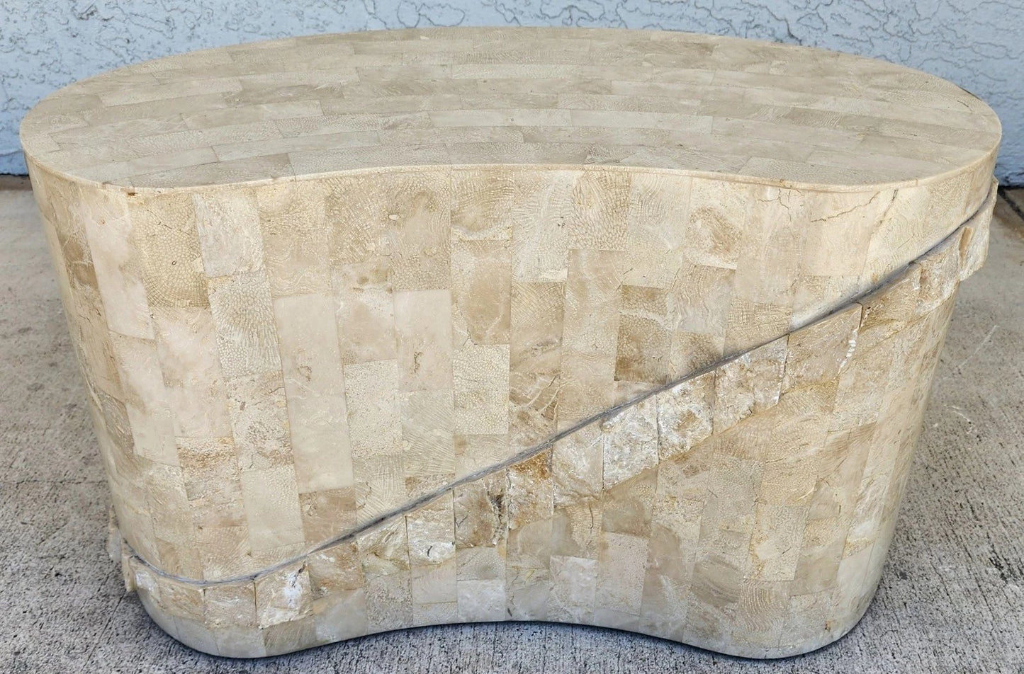 Maitland Smith Tessellated Stone Sculptural Coffee Side Table