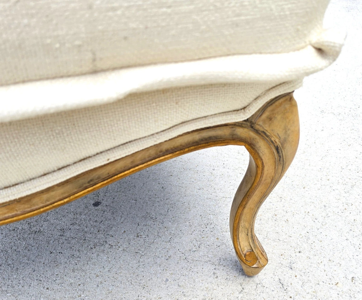 Beverly Furniture French Louis XV Fauteuil Linen Lounge Chair