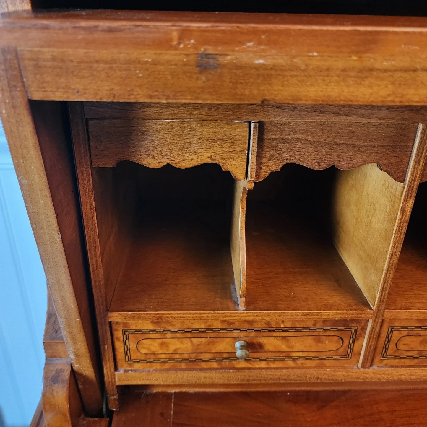 Antique Georgian Burlwood Roll Top Desk
