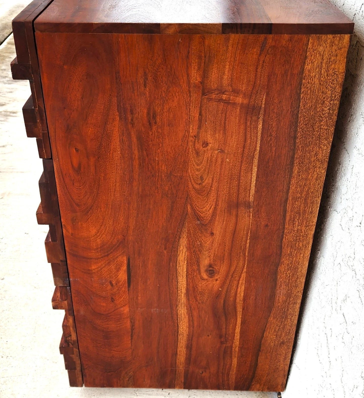 MCM Solid Exotic Wood Bachelor Chest Dresser Rustic Brutalist