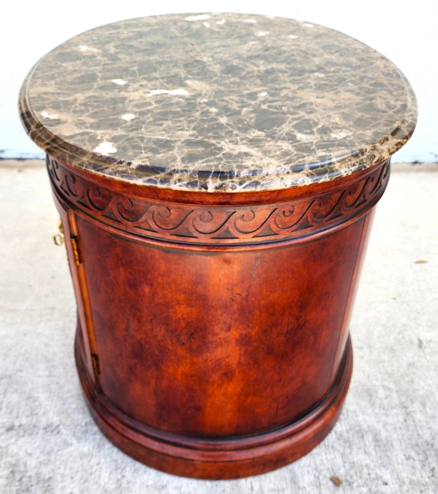 Henredon Style Marble Drum Table