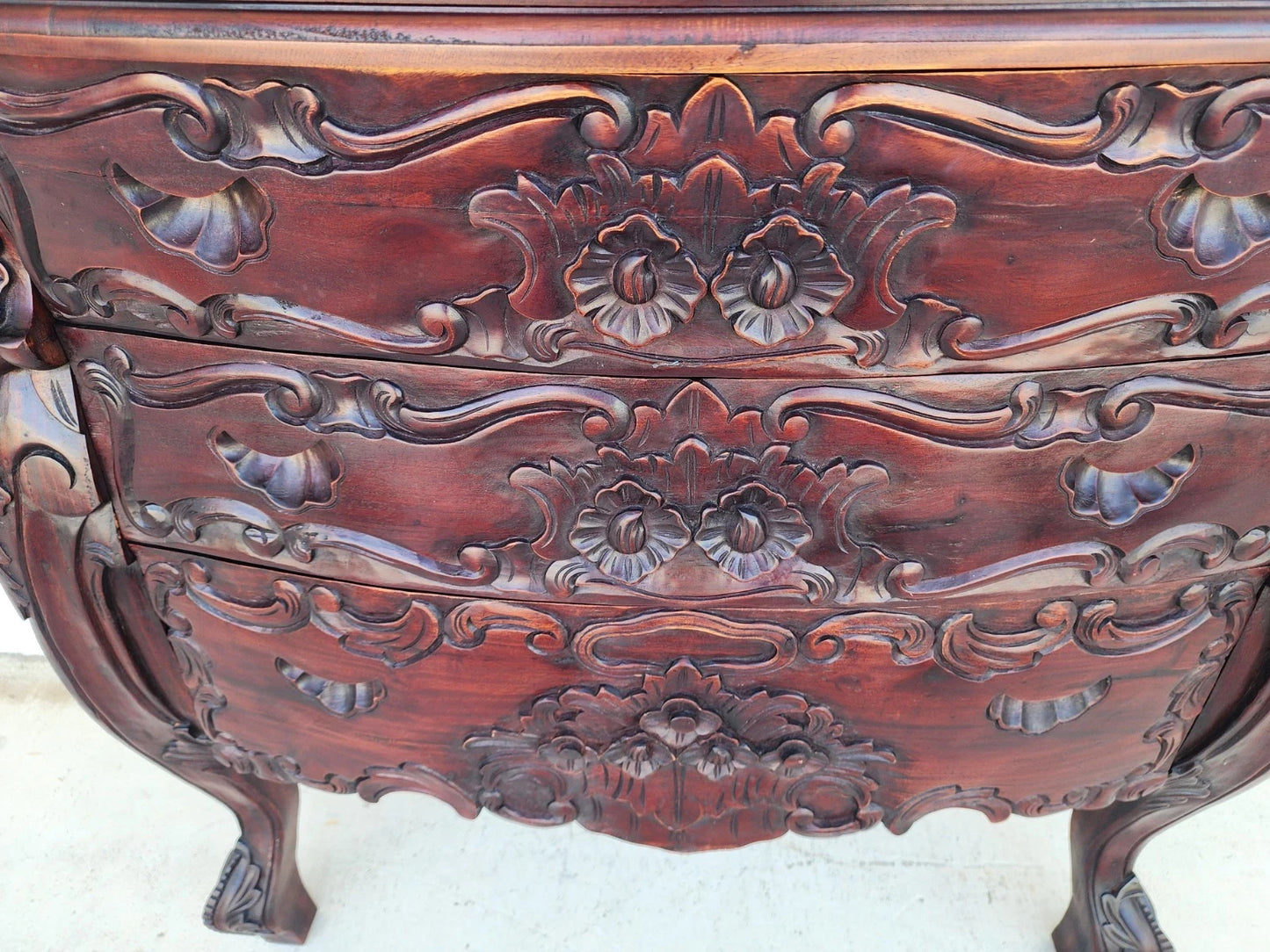 Vintage French Commode Bombe Chest Dresser