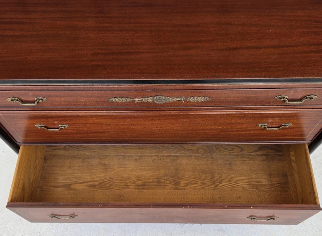 Rway French Empire Commode Dresser Buffet with Glass Top