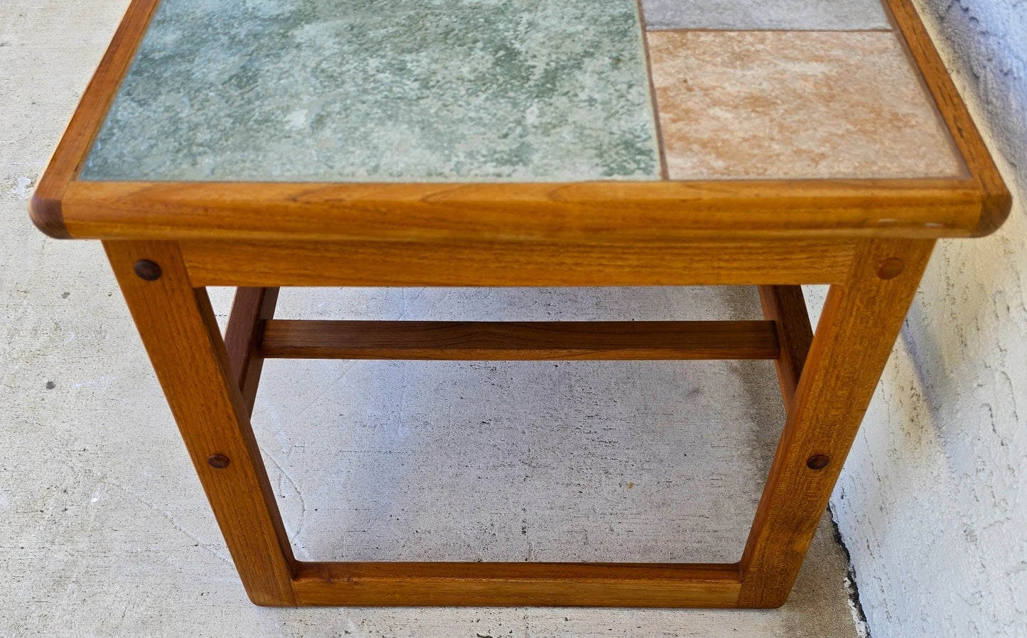 Vintage Mobelfabrikken Toften Danish MCM Solid Teak & Tile Coffee & Side Table