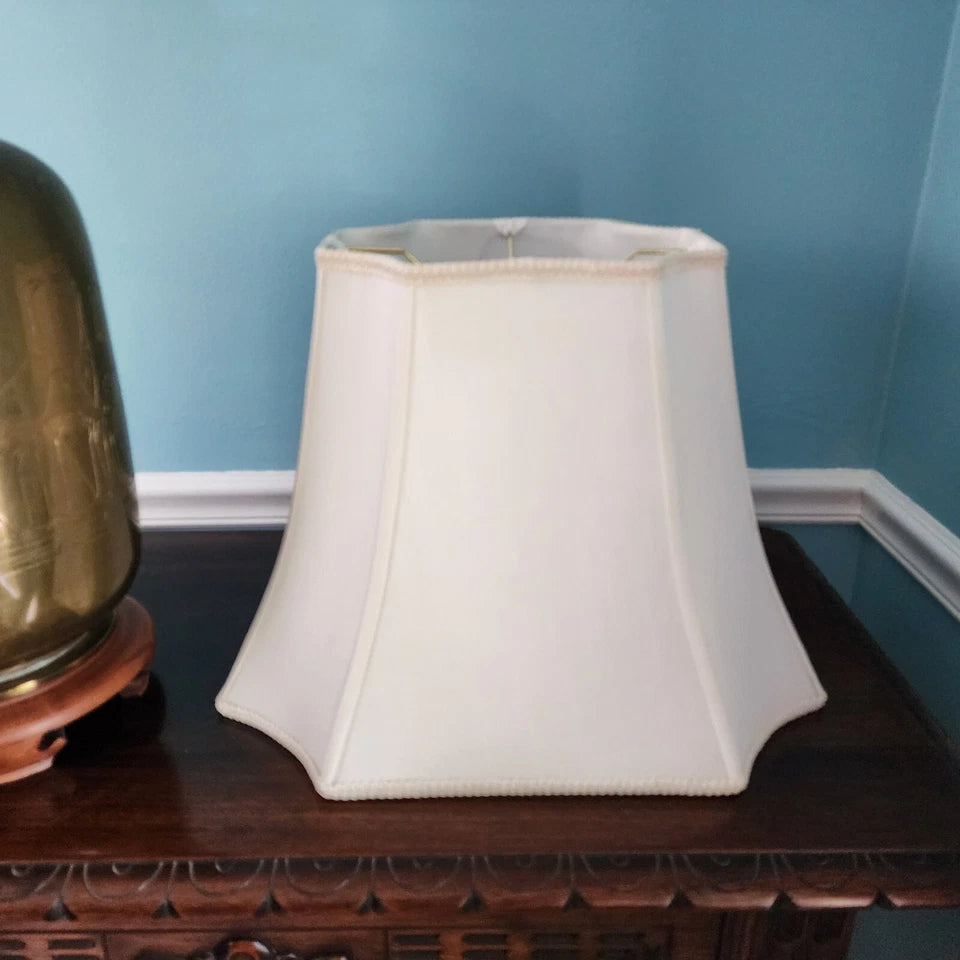 Vintage Asian Brass With Cranes Table Lamp