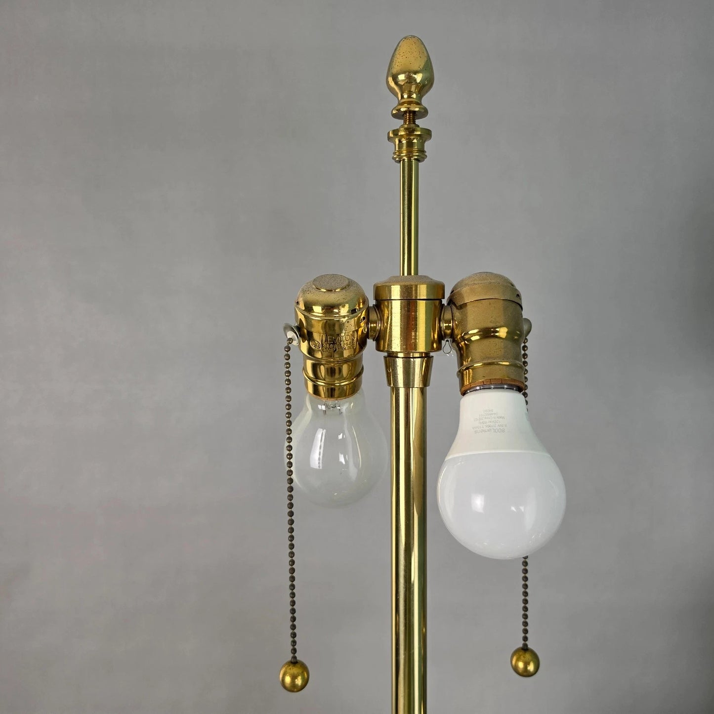 Vintage Marbro Polished Brass "Hydria" Table Lamps Dual Light A Pair