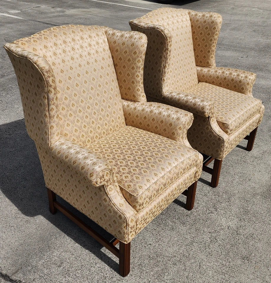 Ethan Allen Wingback Chairs Pair