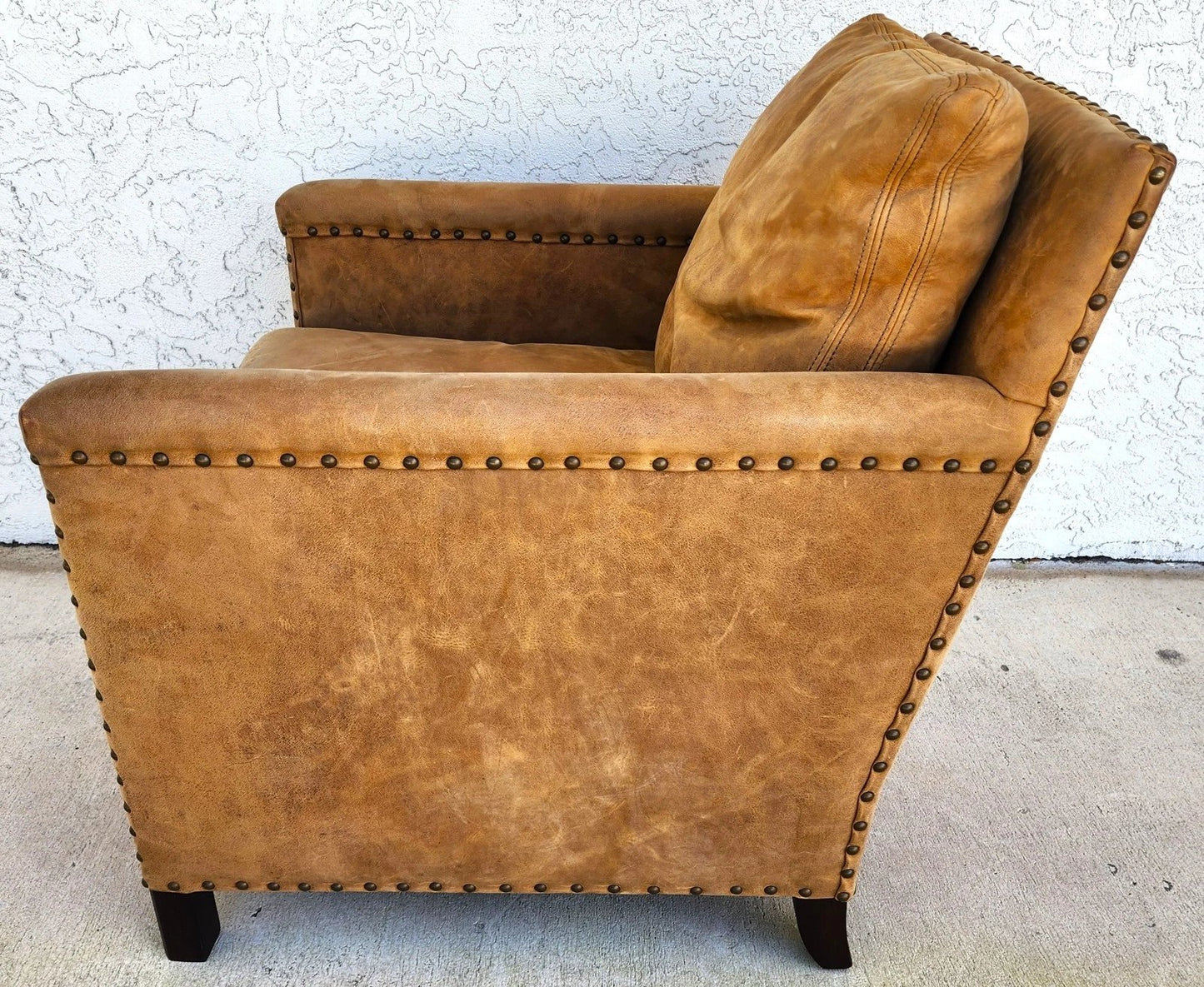 Lillian August Saddle Leather Club Chair MCM Ralph Lauren Style