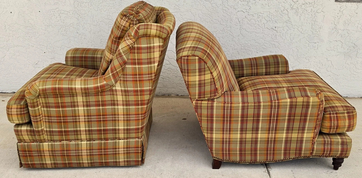 Century & Sherrill Matching English Lounge Club Chairs