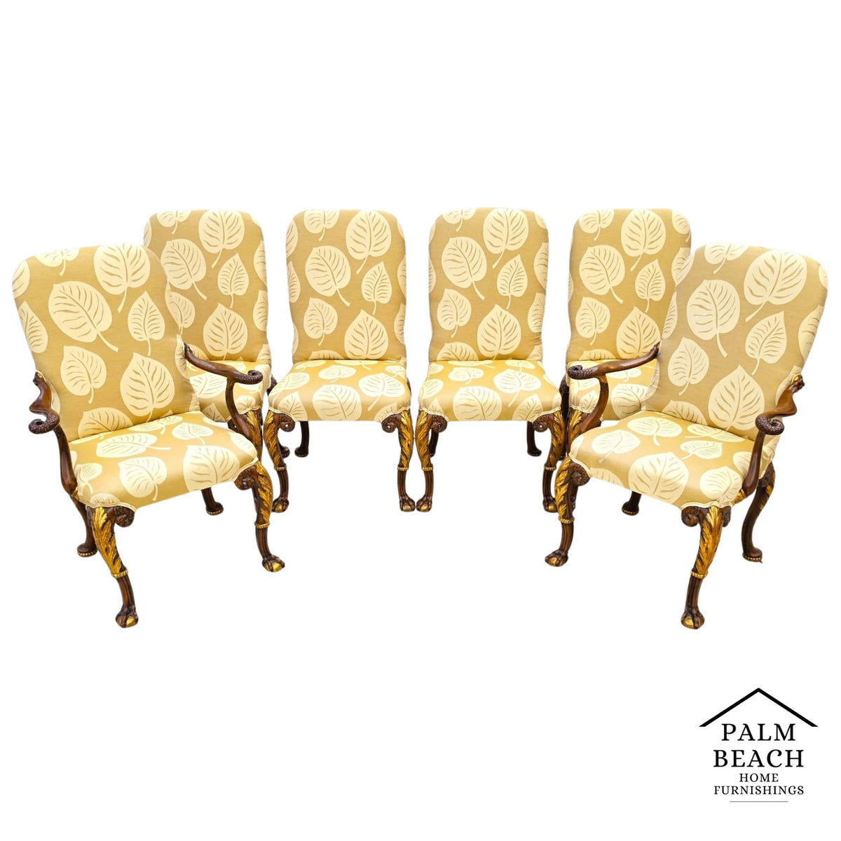 Karges Style George II Irish Georgian Revival Eagle Head Dining Chairs Set of 6