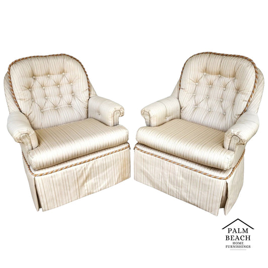 Vintage Club Chairs Swivel Rockers Set of 2