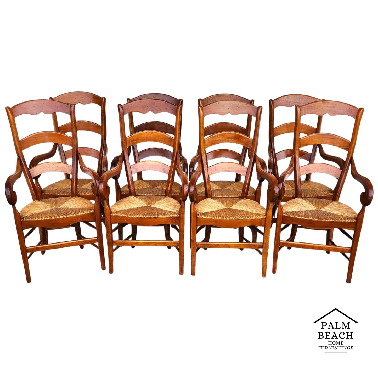 Vintage French Country Dining Chairs Set of 8