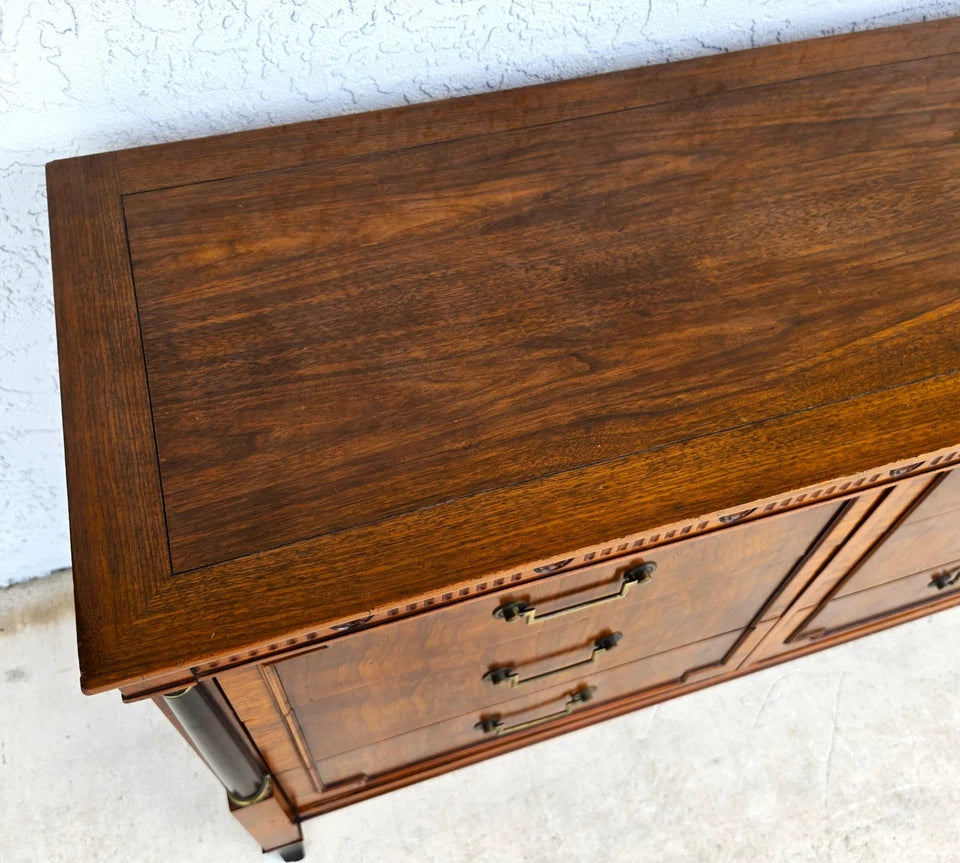 Vintage Baker French Empire Directoire Walnut Lowboy Dresser 1960s