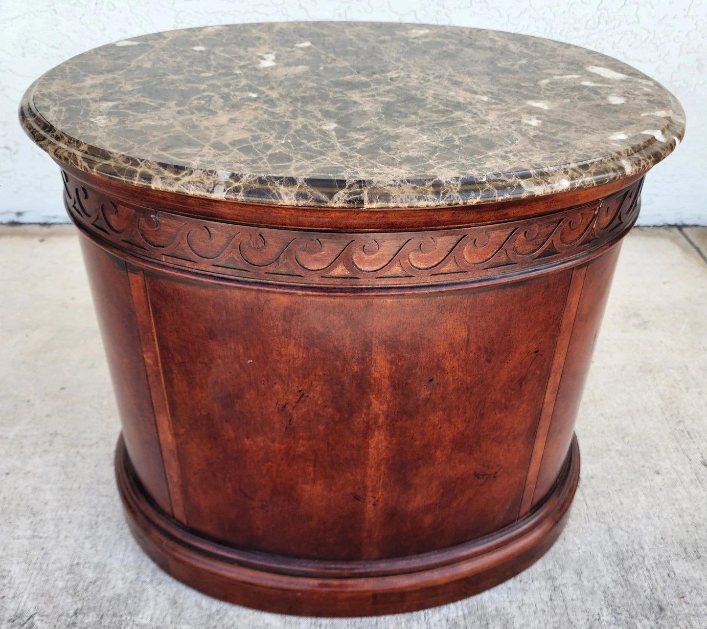 Henredon Style Marble Drum Table
