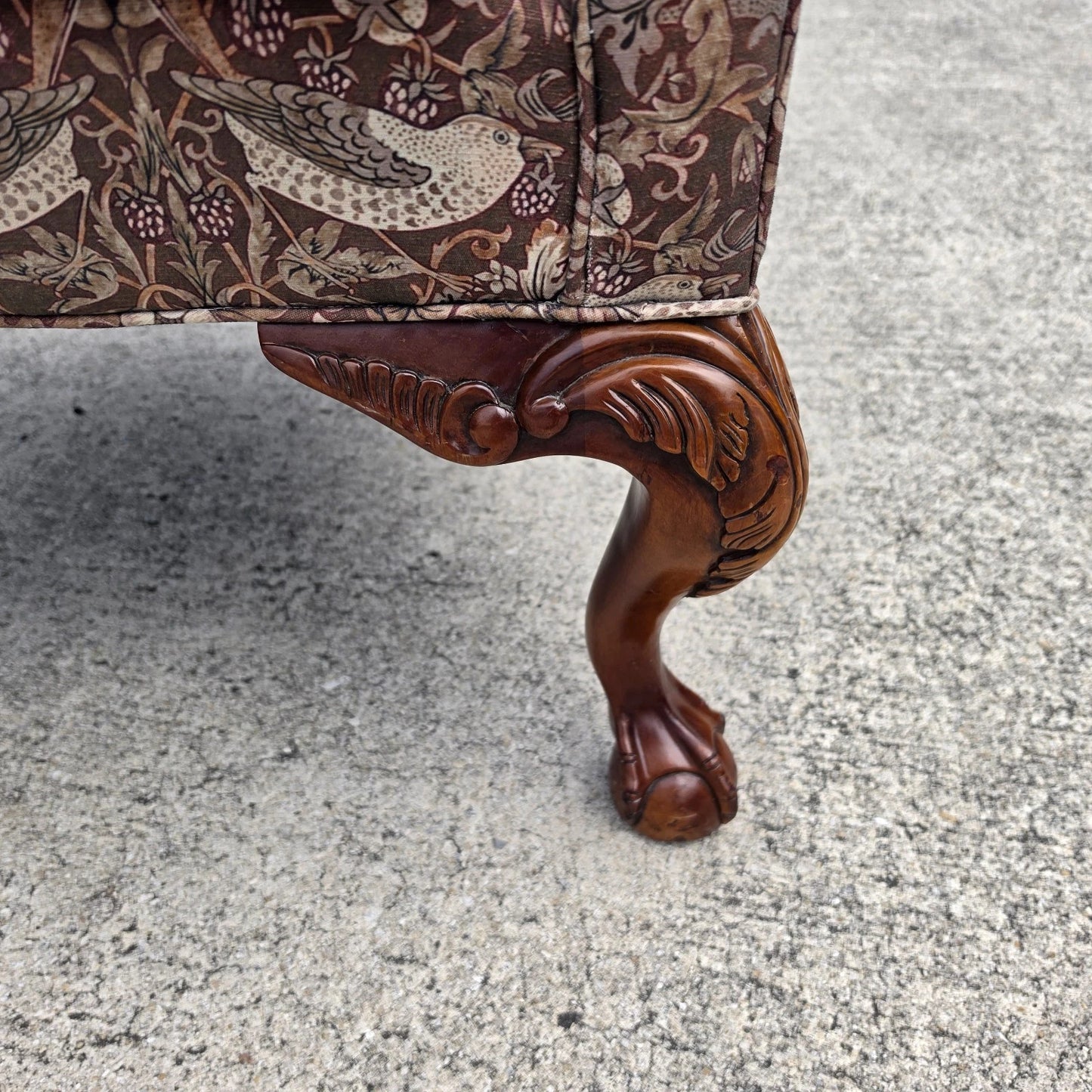Vintage Hickory Chair Co Wingback William Morris Strawberry Thief Fabric