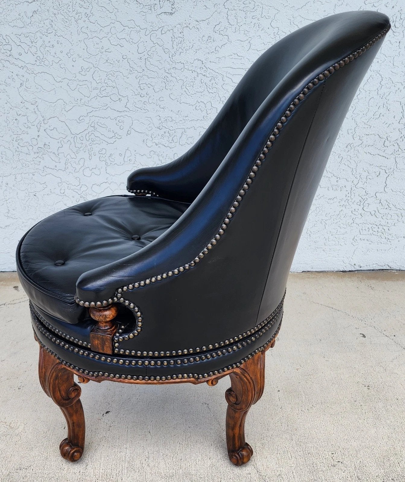 Maitland Smith Leather Chair Swivel Game Desk