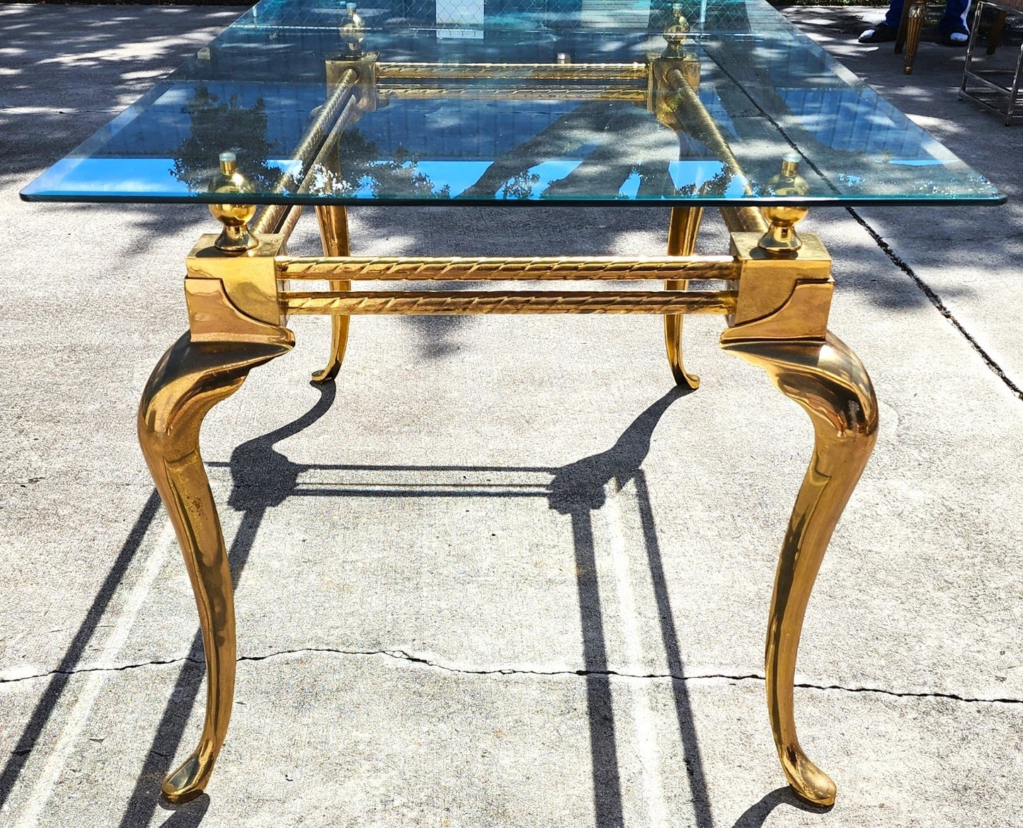 La Barge Brass Dining Table Desk 1970s