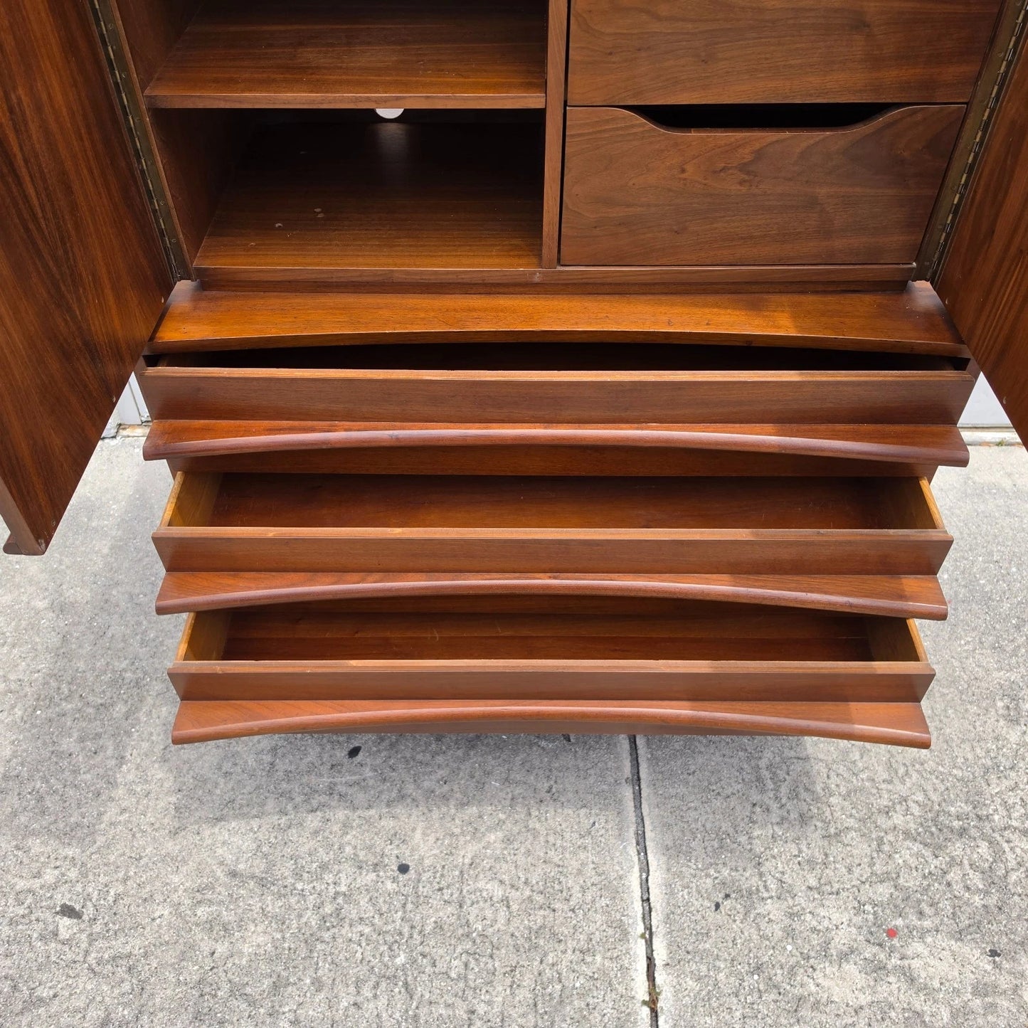 Mid-Century Walnut Highboy Dresser by Young Manufacturing Co. MCM