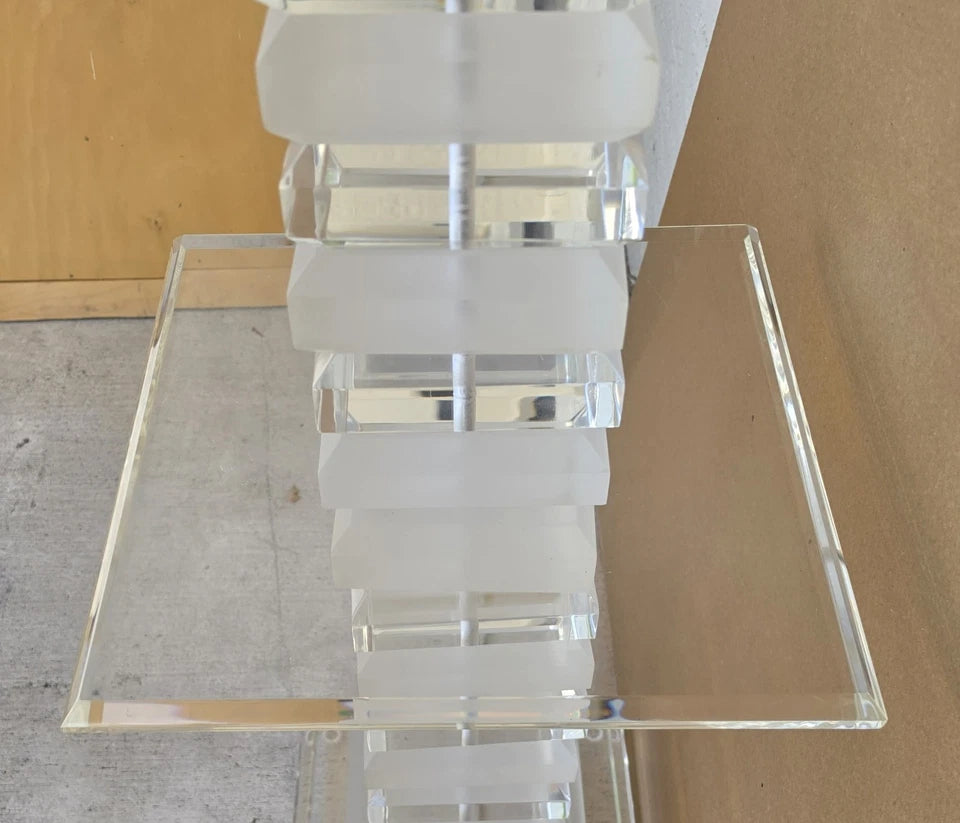 Vintage Stacked Skyscraper Karl Springer Style Floor Table Lamp 1970s