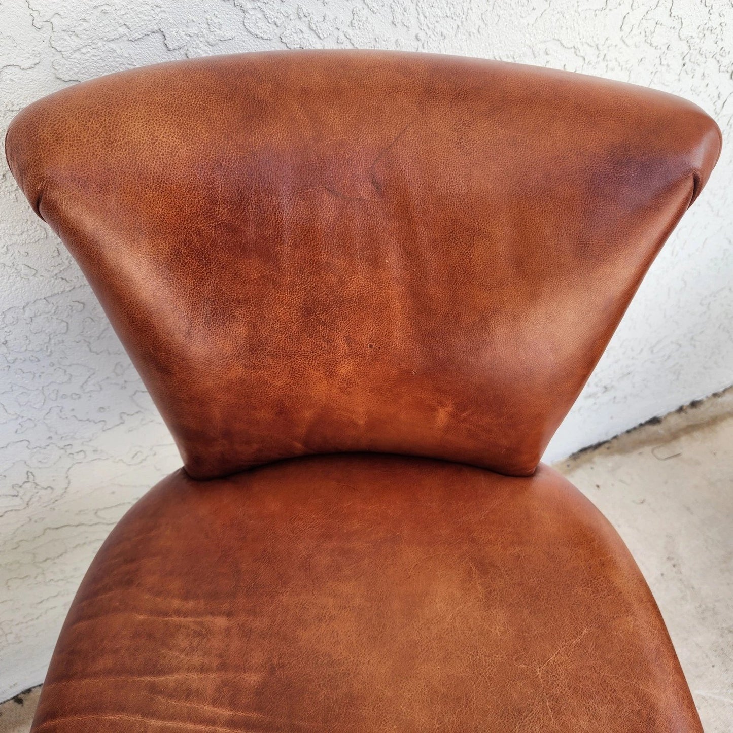 Top Grain Leather Swivel Counter Stools Pair