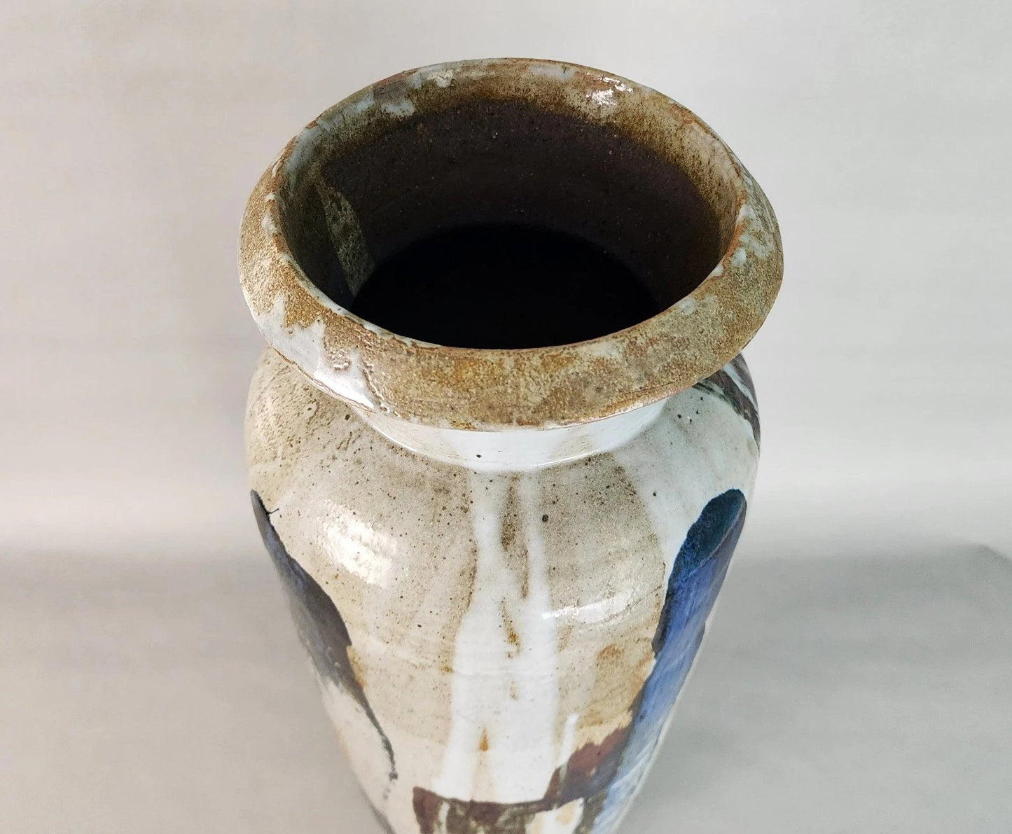 MCM Signed Ceramic Studio Pottery Vase Large 23"