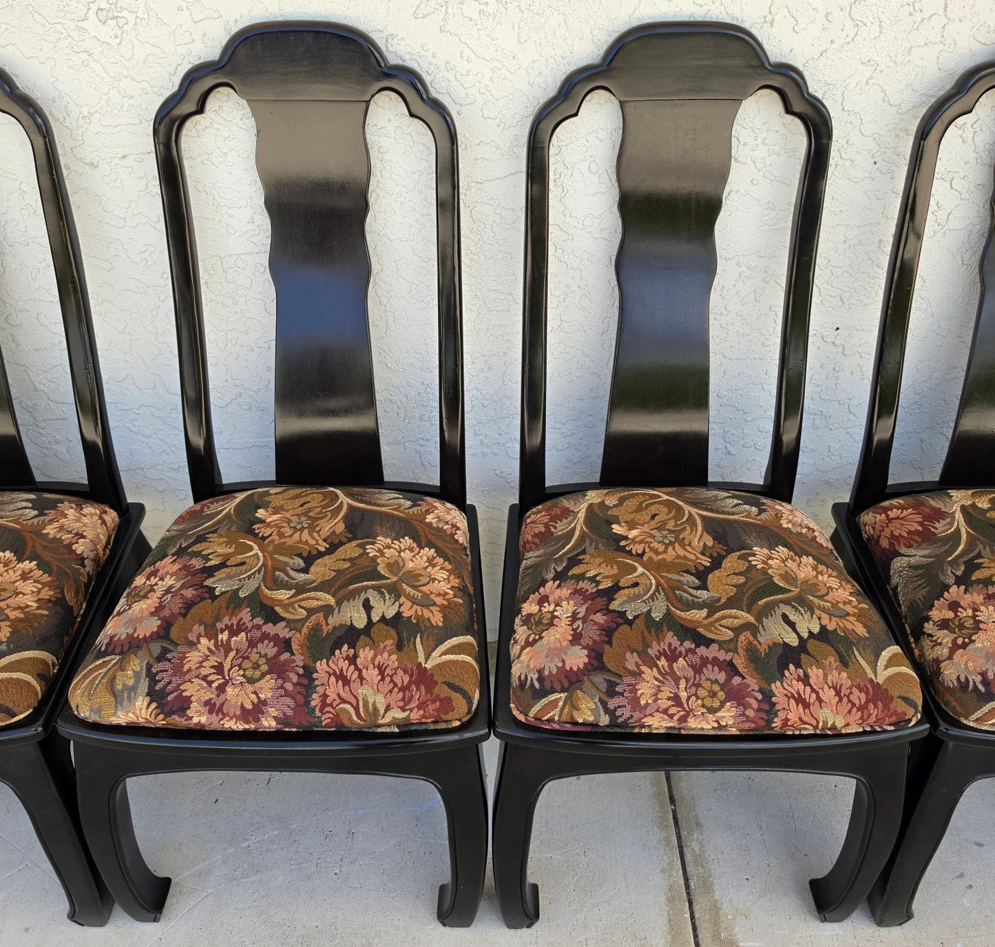 Vintage BERNHARDT Chinoiserie Ming Dining Chairs Set of 8