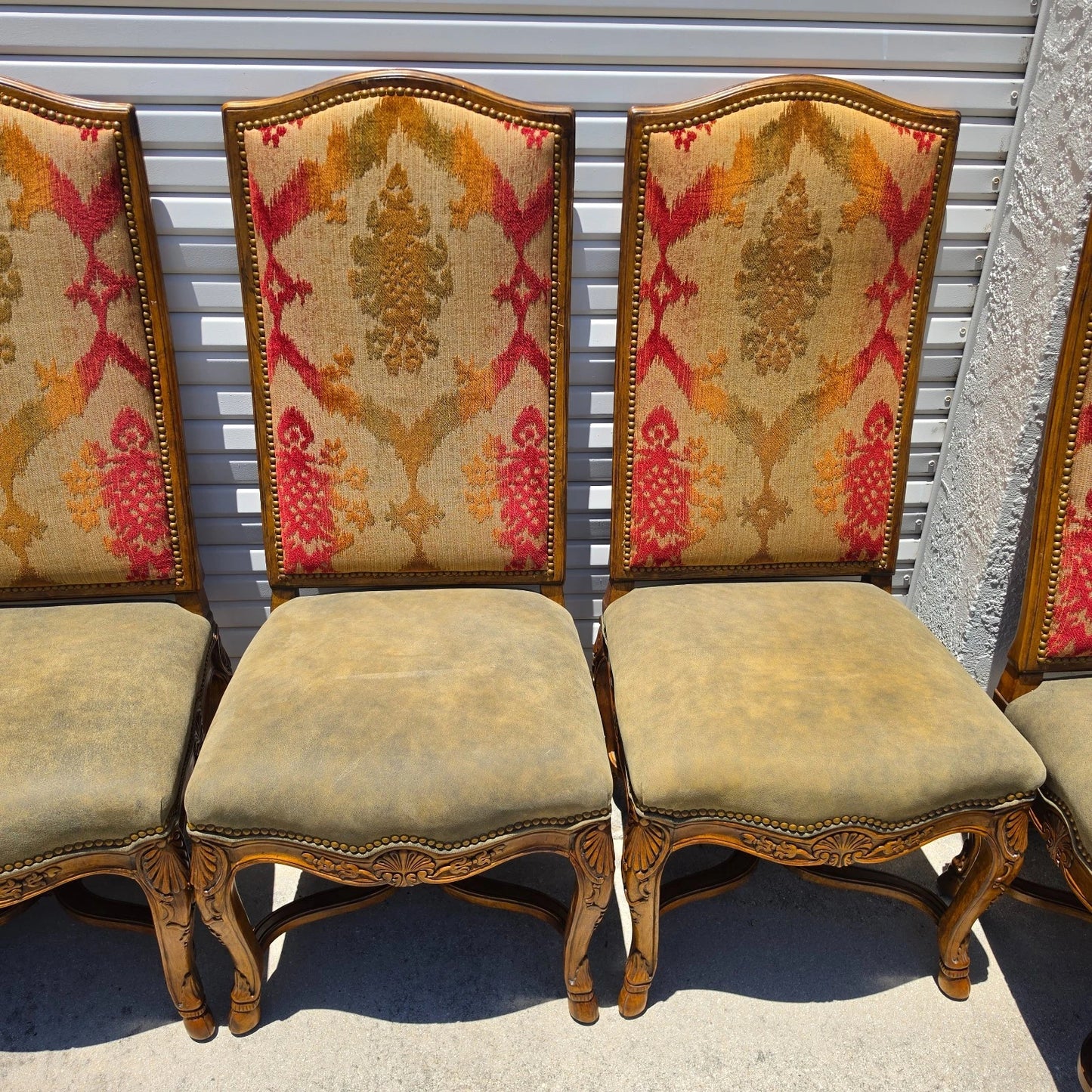 Century Furniture French Dining Chairs Leather Seats Set of 8