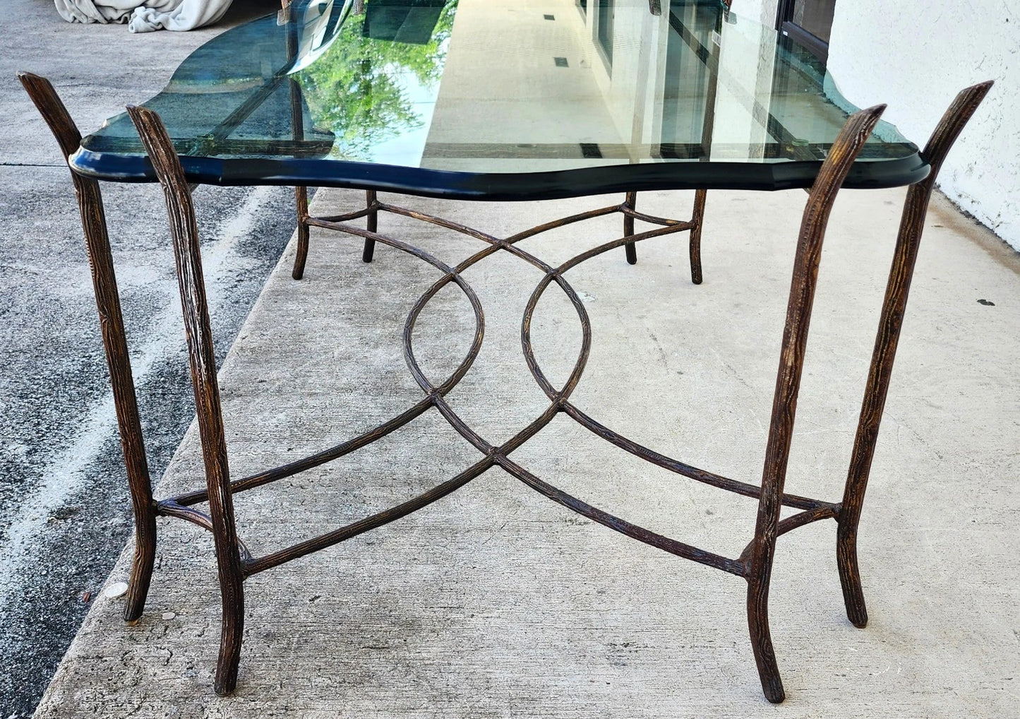 Vintage French Coffee Table Faux Bois