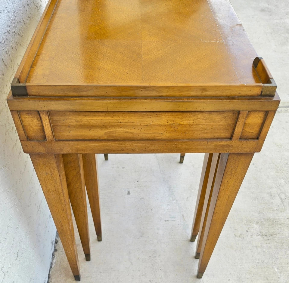 1960s Mid Century Modern Walnut Nesting Tables From Heirloom Weiman Collection