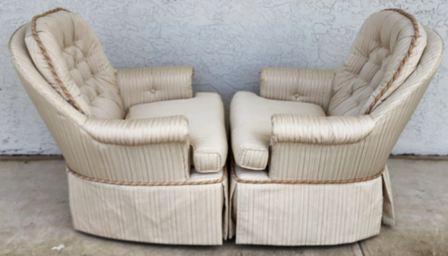 Vintage Club Chairs Swivel Rockers Set of 2