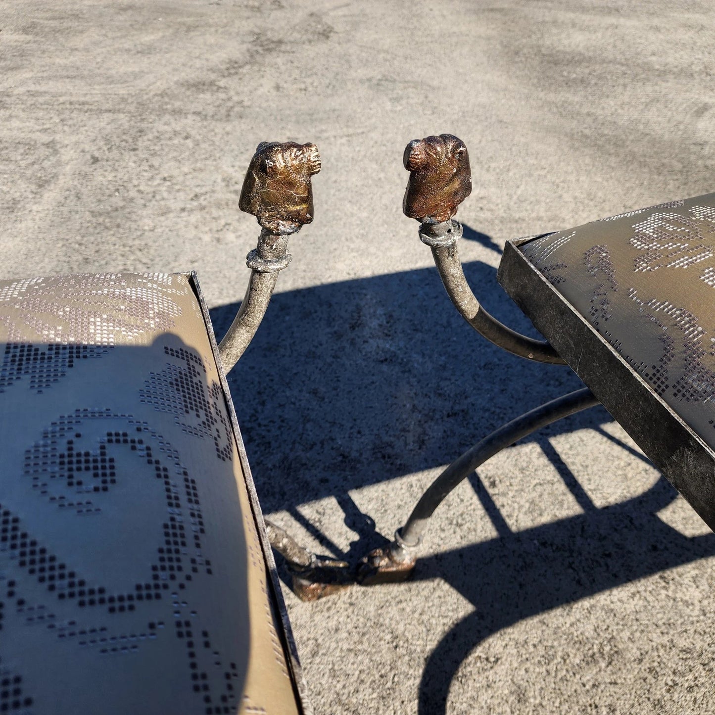 Pair of Curule Benches with Lion Motif