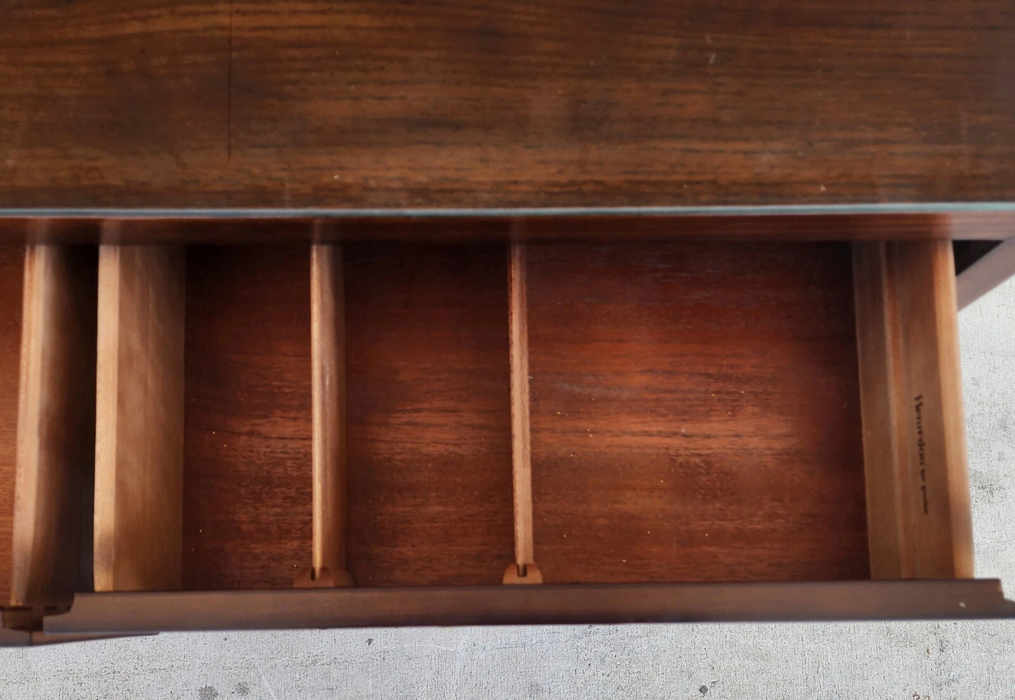 Henredon Chest Dresser Campaign Glass Top