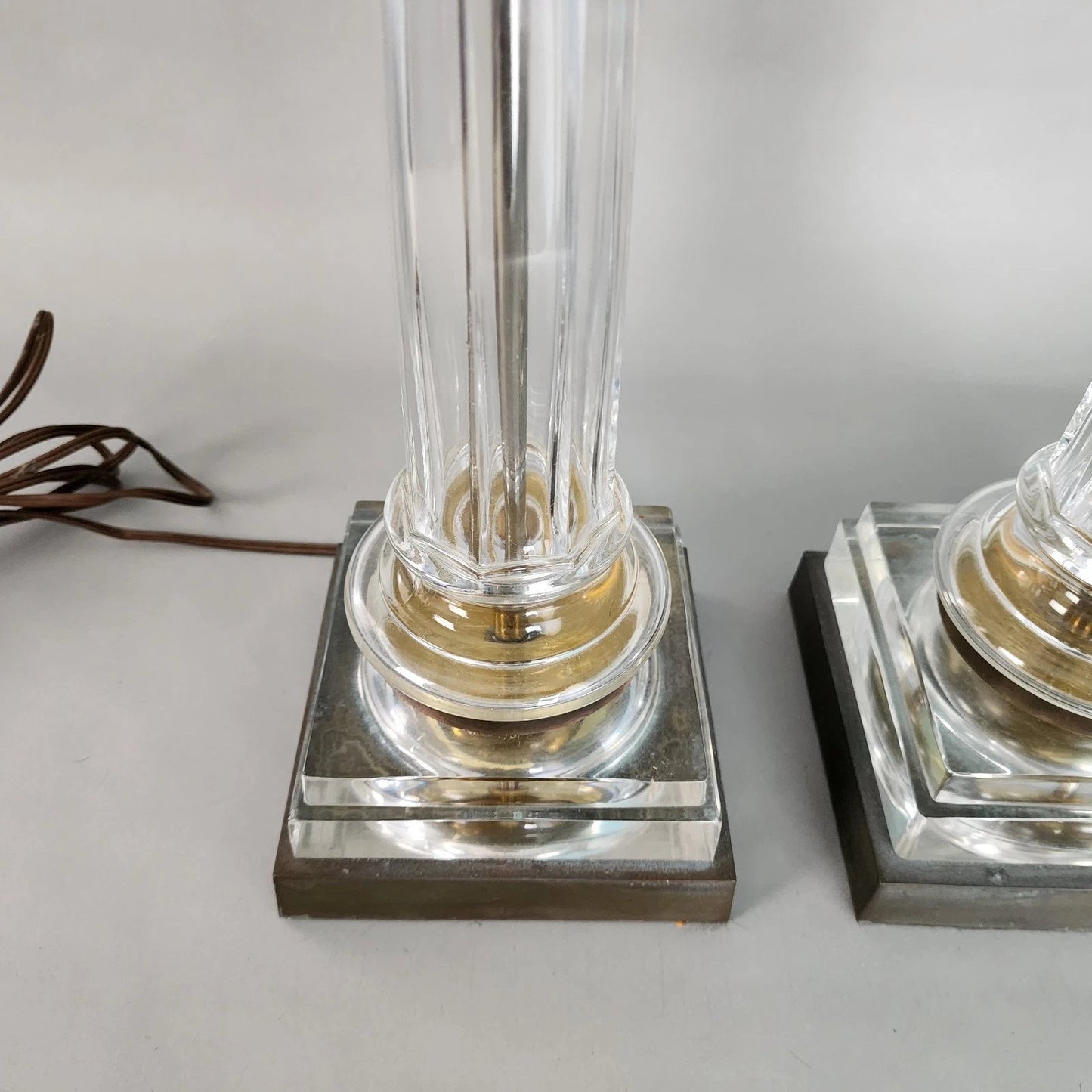 Chapman Italian Column Table Lamps Neoclassical 1970s Pair