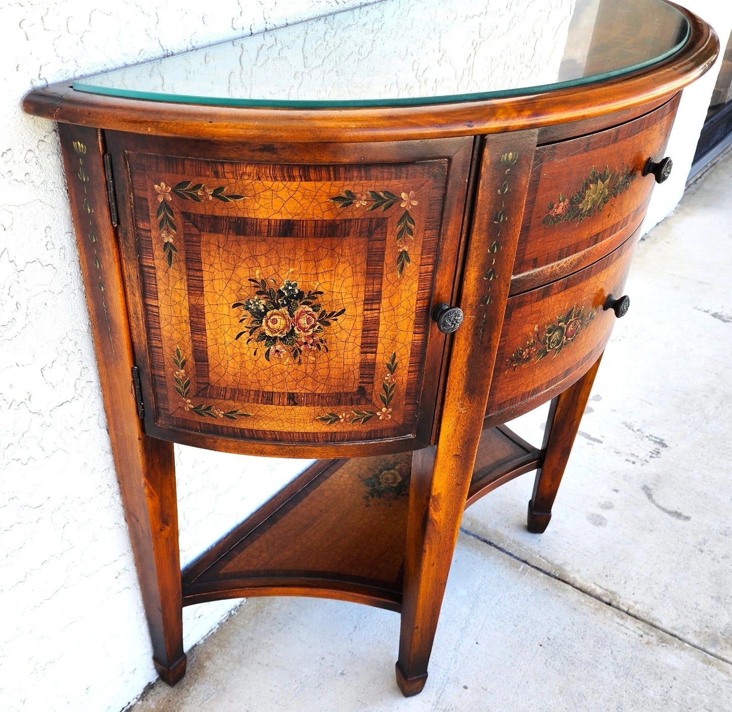 Theodore Alexander Demilune Console Table Sideboard Cabinet