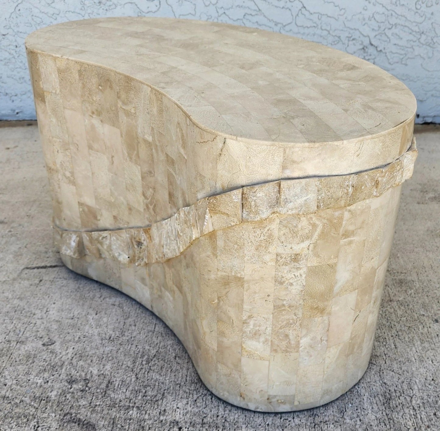 Maitland Smith Tessellated Stone Sculptural Coffee Side Table