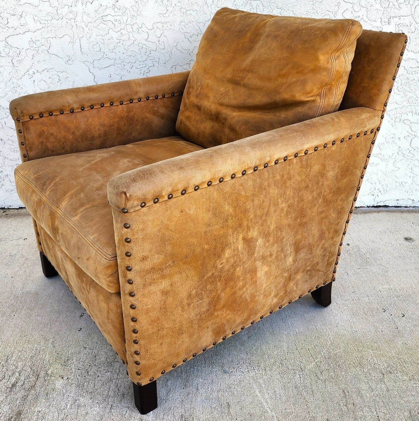 Lillian August Saddle Leather Club Chair MCM Ralph Lauren Style