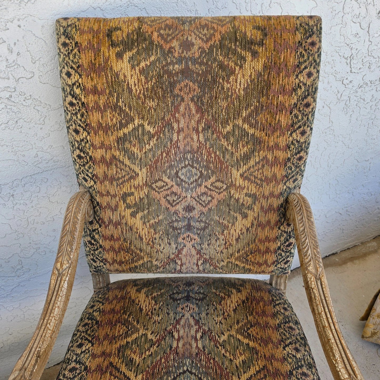 CENTURY FURNITURE French Louis XIII Os de Mouton Armchairs a Pair