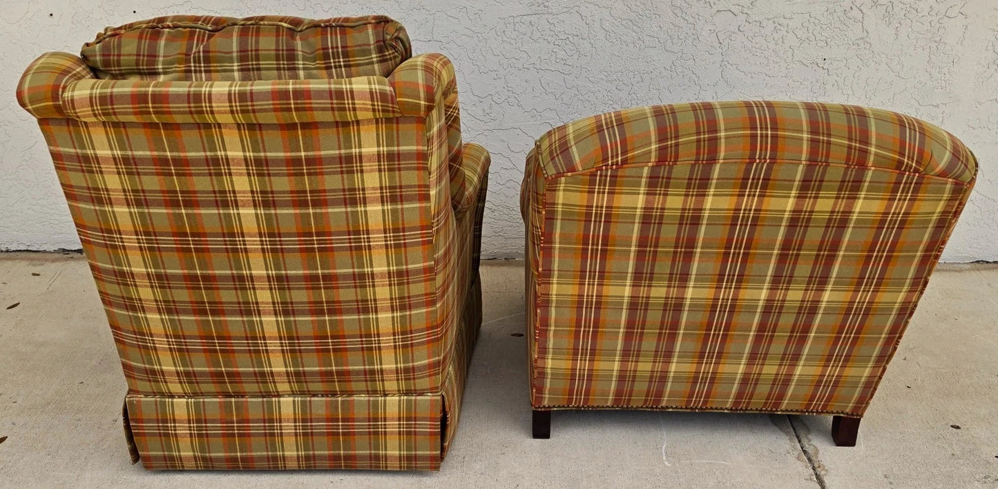 Century & Sherrill Matching English Lounge Club Chairs