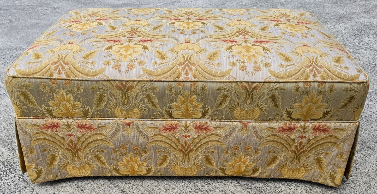 Sherrill Damask Jacquard Tapestry Cotton Rolling Ottoman