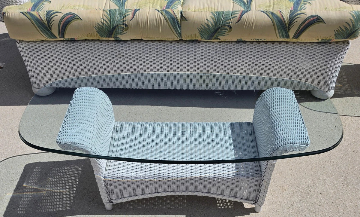 Lloyd Flanders English Garden Loom Wicker 3 Piece Patio Set Indoor Outdoor