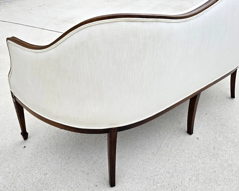 Antique Mahogany Serpentine Hepplewhite Style Sofa
