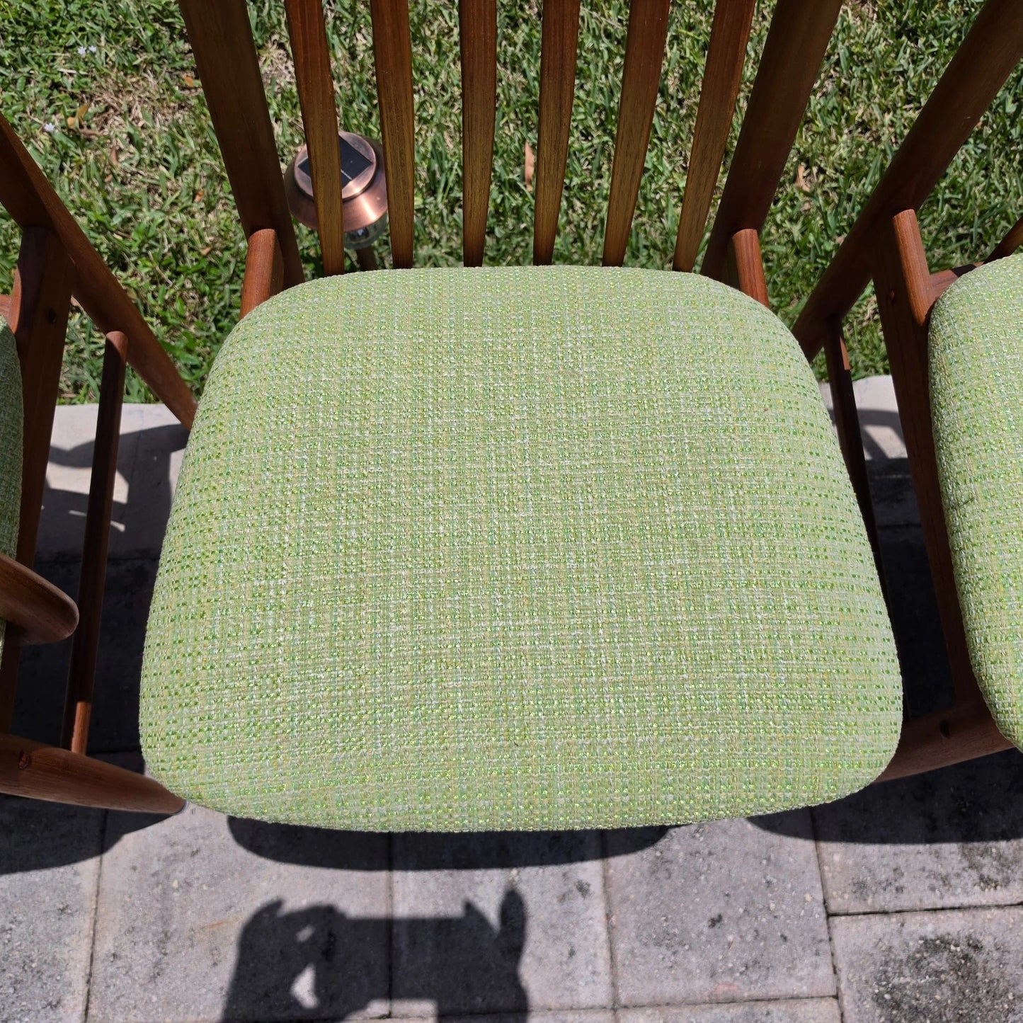 Vintage 1970s Benny Linden Solid Teak Sculptural Dining Chairs Set of 4