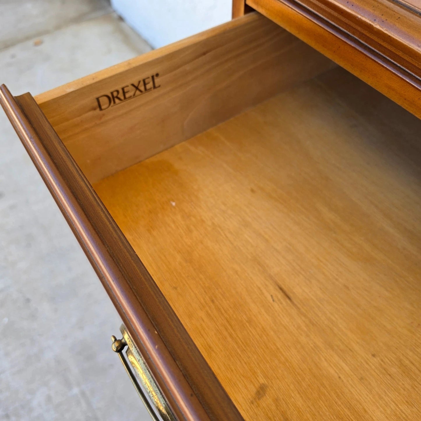 Drexel Slide Top Campaign Dry Bar Side Board Rolling 1970s