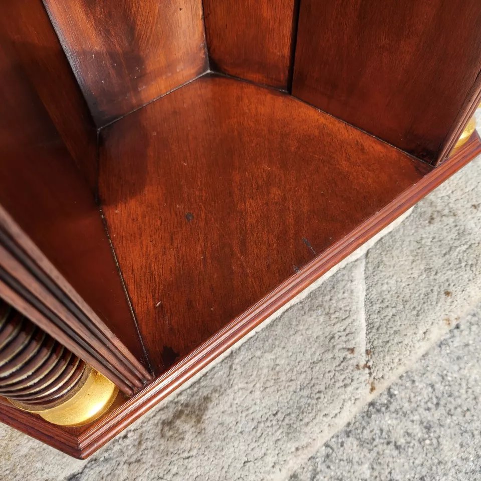 Walnut Center Table Bookcase by ARTHUR BRETT England