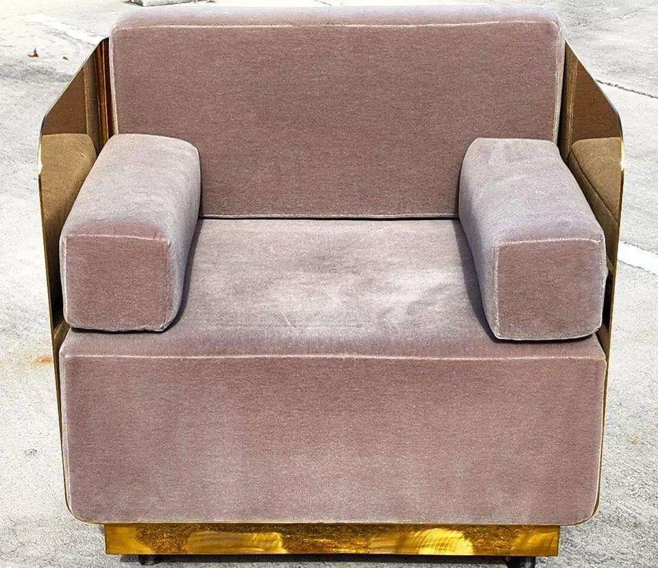 Andrew Martin Polished Metal Occasional Chair