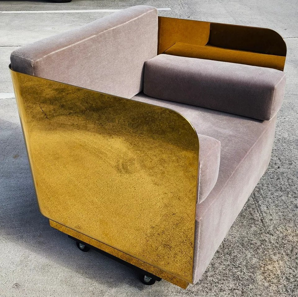 Andrew Martin Polished Metal Occasional Chair